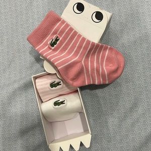 NWT Lot of Baby Girl Lacoste and Elegant Baby Rattle Socks